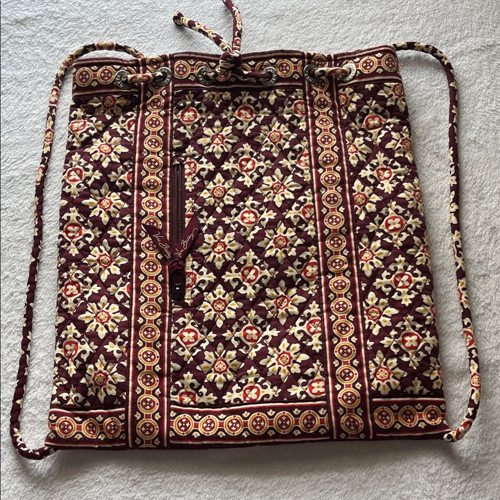 Vera Bradley Burgundy and Cream Floral Backpack